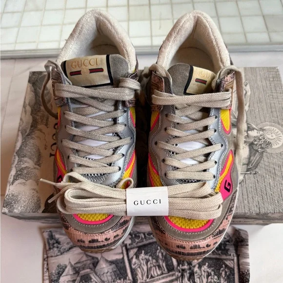 Gucci Shoes | NWT Gucci Women's Ultrapace Lizard Leather Sneakers - Box Included - Picture 11 of 11